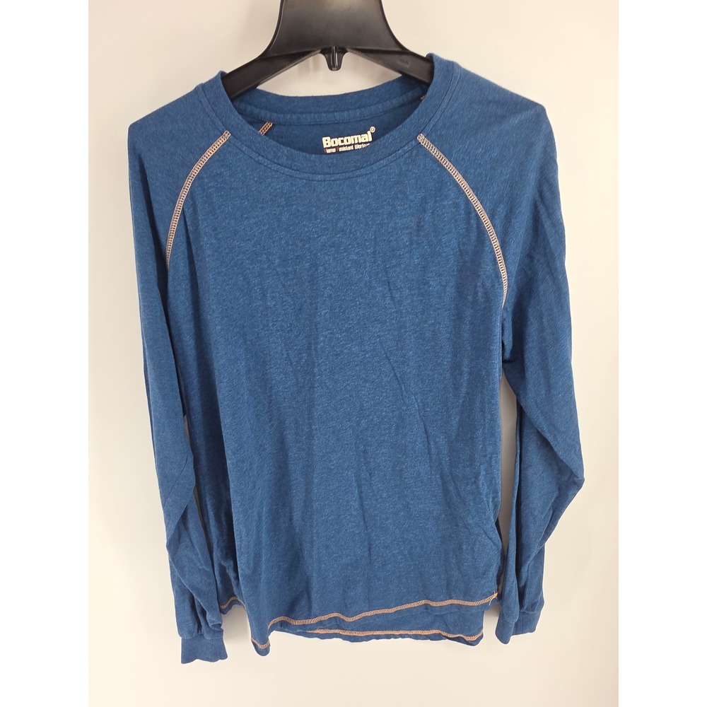Bocomal Mens Flame Resistant FR Workwear T-Shirt Blue Long Sleeve L FRC5617 CAT1
